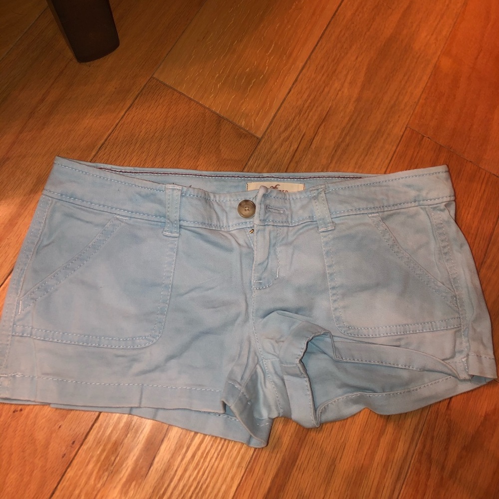 Light Blue Hollister Shorts. Size 0 Stretch. #y2k